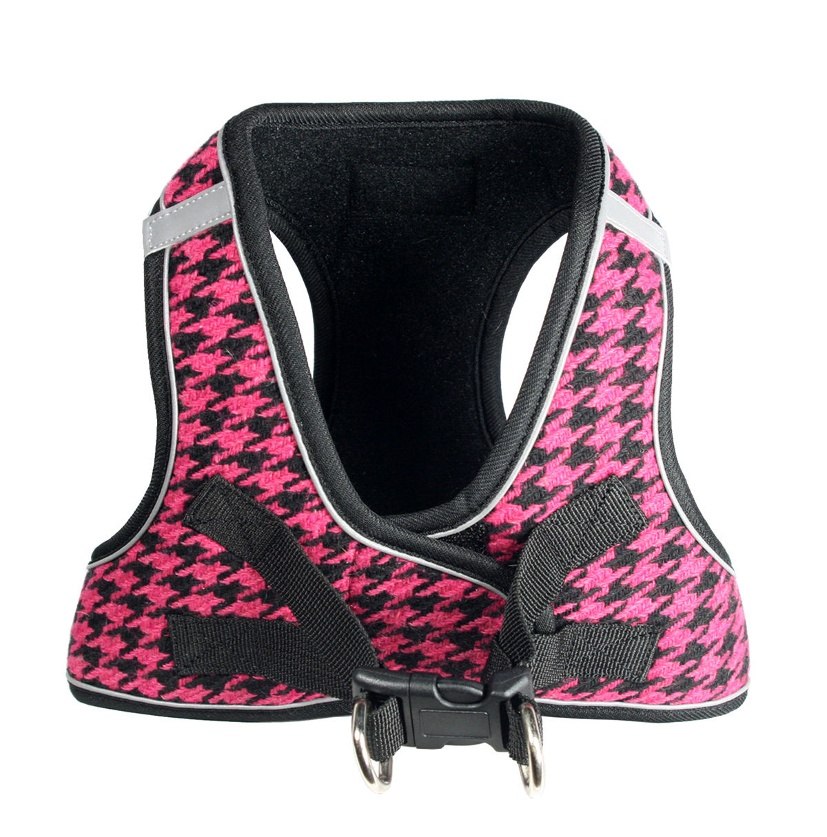 Picture of EZ Reflective Harness Vest - Houndstooth  - Pink/Black