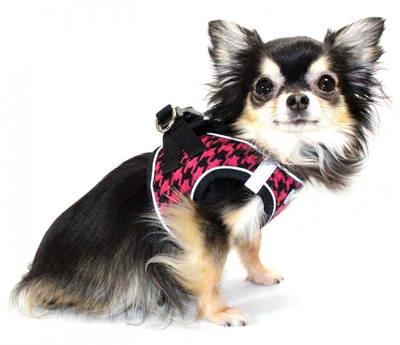 Picture of EZ Reflective Harness Vest - Houndstooth  - Pink/Black