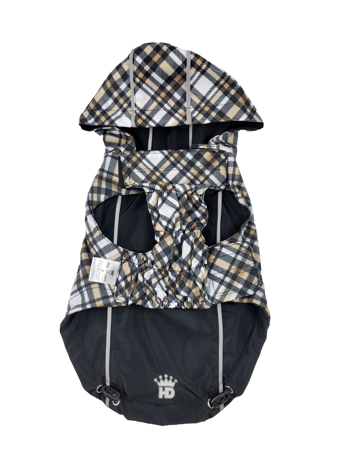 Picture of HD Reversible Raincoat Black/Tan Plaid