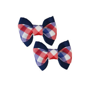 Picture of Hair Bows - Sm Red/White/Blue Gingham Overlay