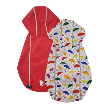 Picture of HD Reversible Raincoat Red/Umbrella Plaid