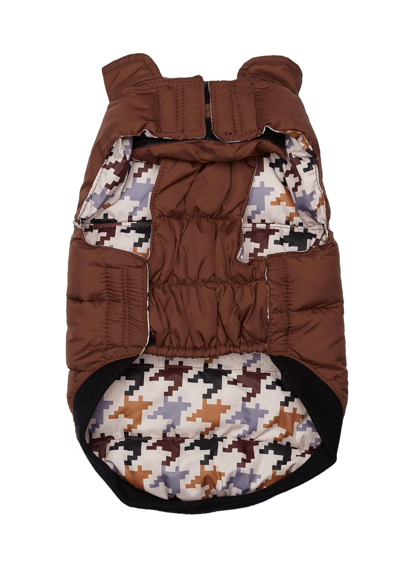 Picture of Flex-Fit Reversible Puffer Vest - Brown/Houndstooth